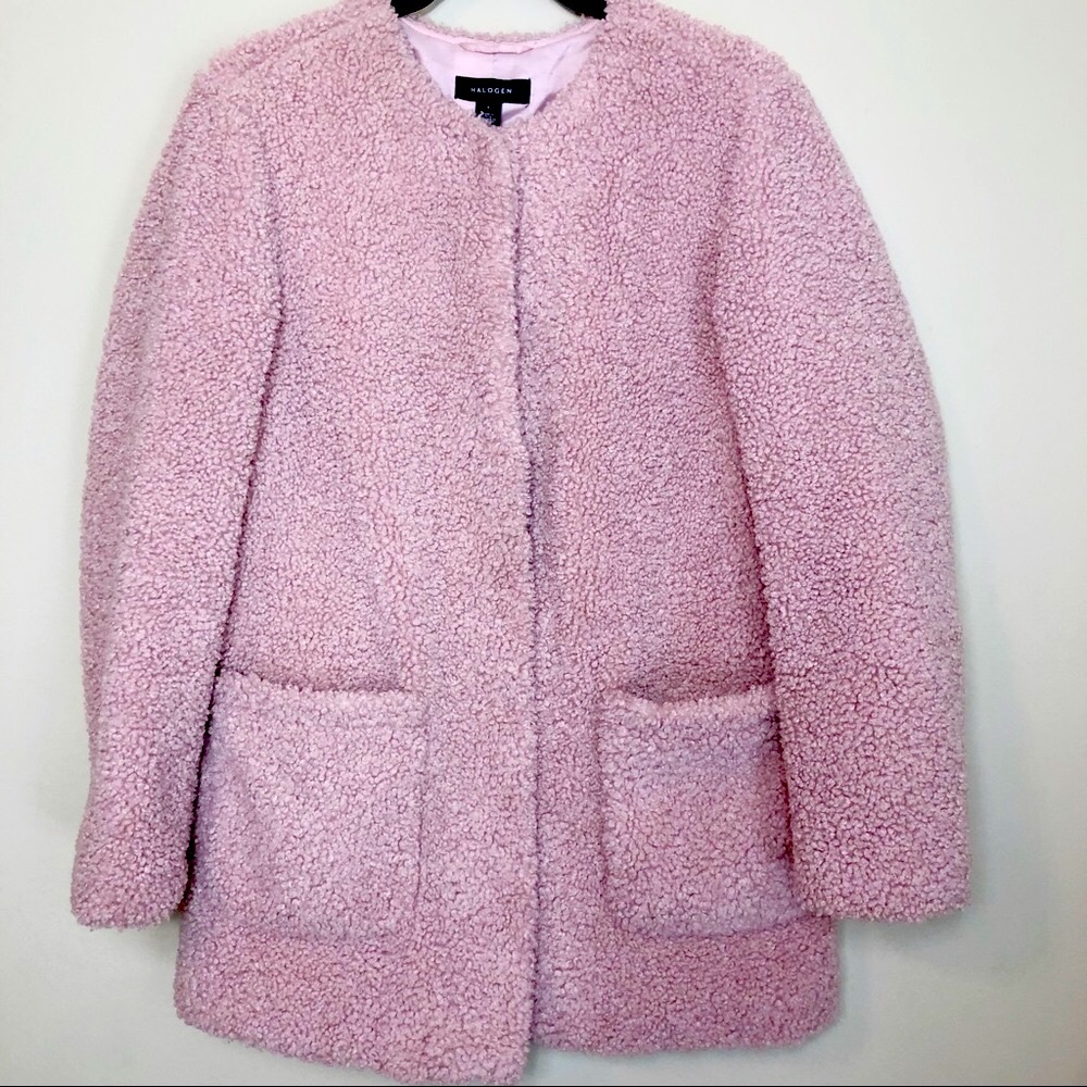 Halogen Blush Shearling Jacket Size Small